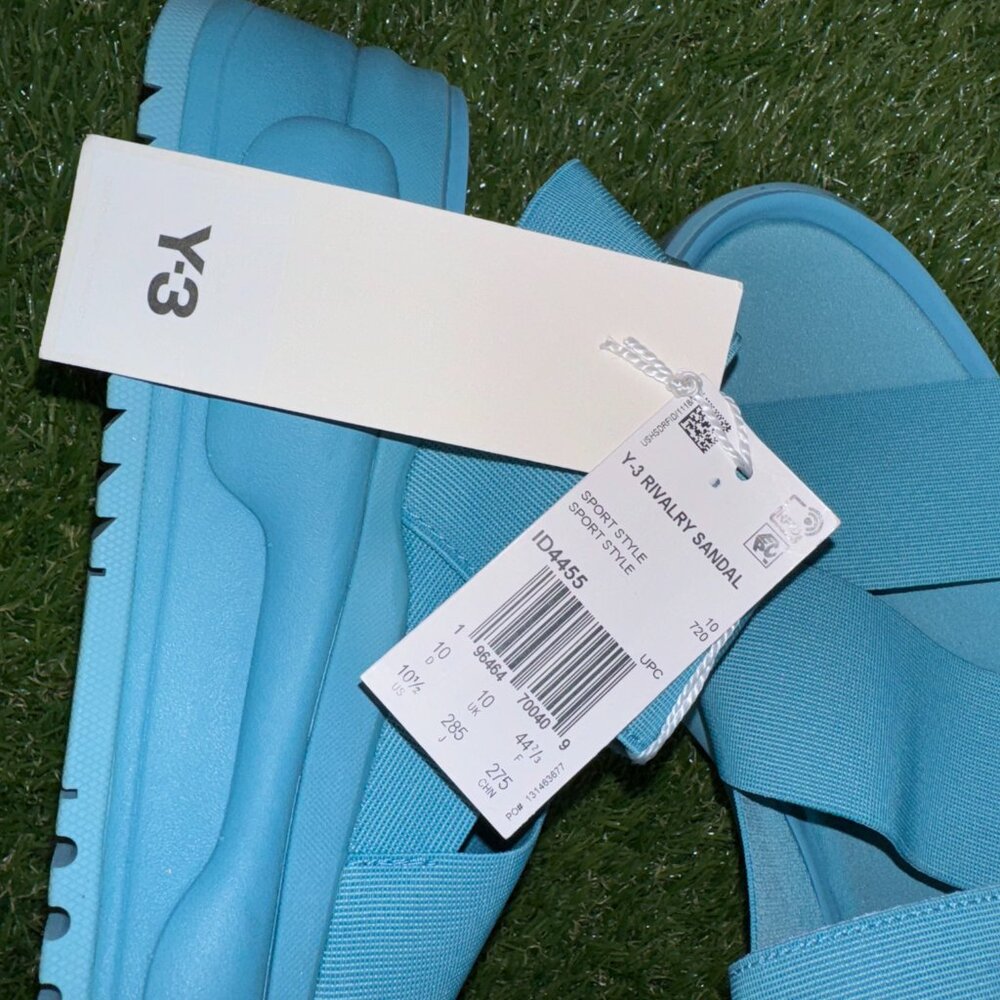 Men's Adidas Y-3 Yamamoto Rivalry Sandals Shoes Teal Blue Beach ID4455 Size 10.5 - Picture 7 of 7
